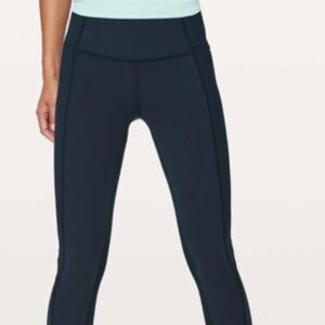 Lululemon On Your Mark Crop 23" Nocturnal Teal Size 4